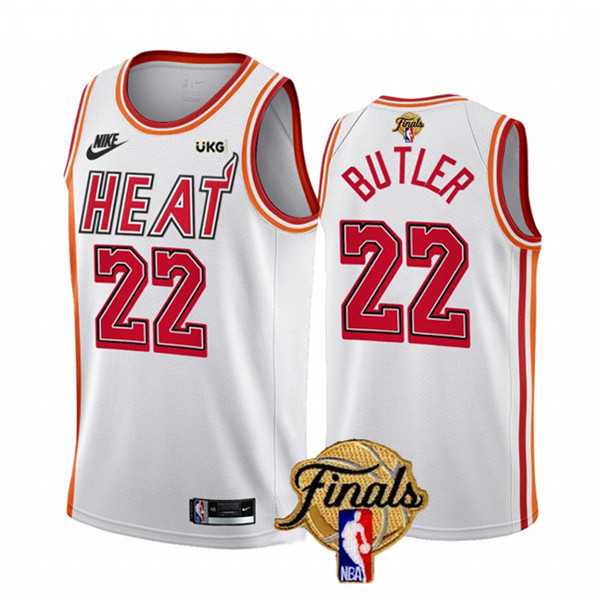 Men%27s Miami Heat #22 Jimmy Butler White 2023 Finals Classic Edition Stitched Basketball Jersey Dzhi->miami heat->NBA Jersey